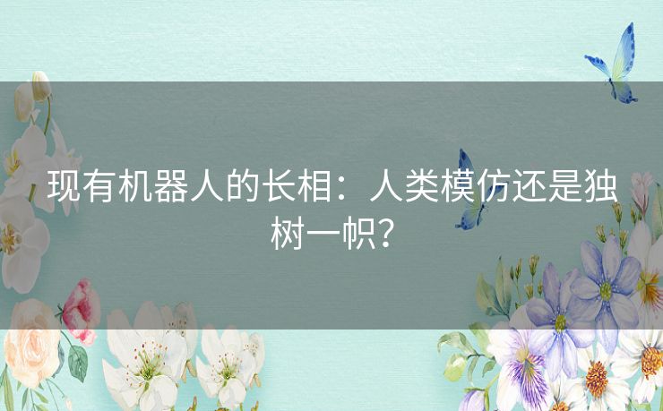 现有机器人的长相：人类模仿还是独树一帜？