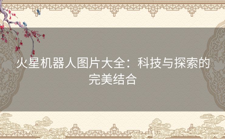 火星机器人图片大全：科技与探索的完美结合