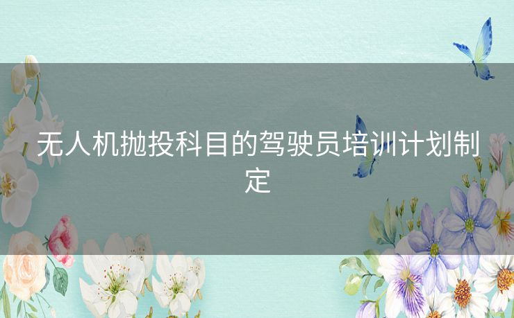 无人机抛投科目的驾驶员培训计划制定