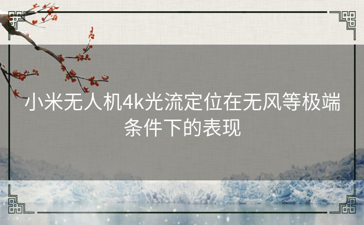 小米无人机4k光流定位在无风等极端条件下的表现
