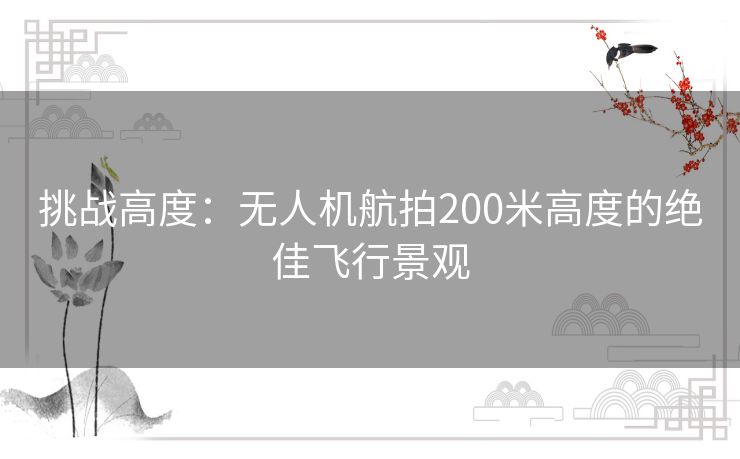 挑战高度：无人机航拍200米高度的绝佳飞行景观
