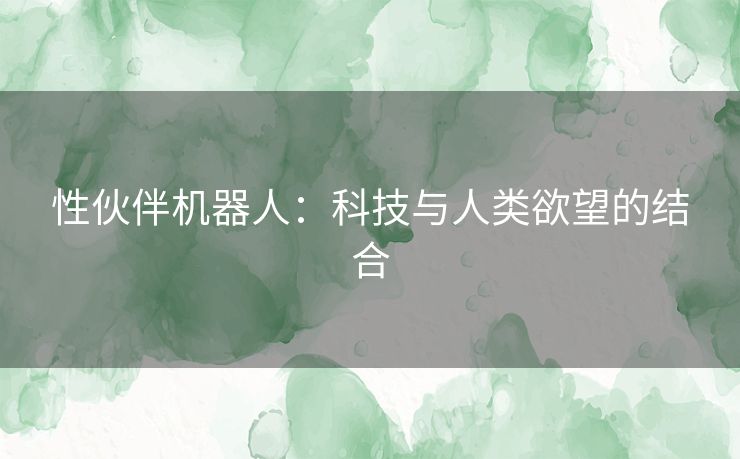 性伙伴机器人：科技与人类欲望的结合