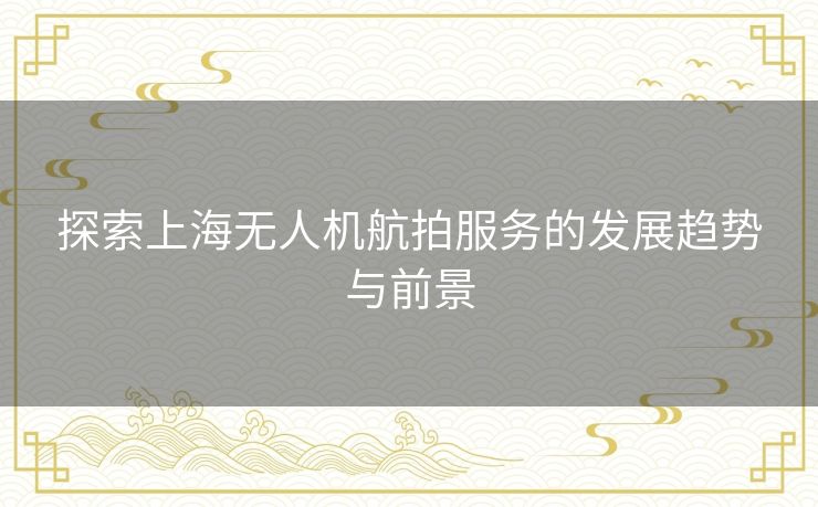 探索上海无人机航拍服务的发展趋势与前景