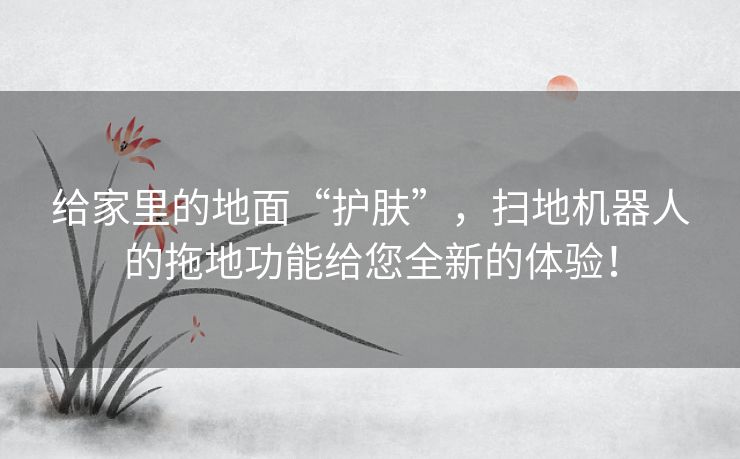 给家里的地面“护肤”，扫地机器人的拖地功能给您全新的体验！
