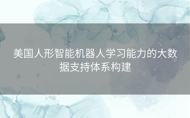 美国人形智能机器人学习能力的大数据支持体系构建