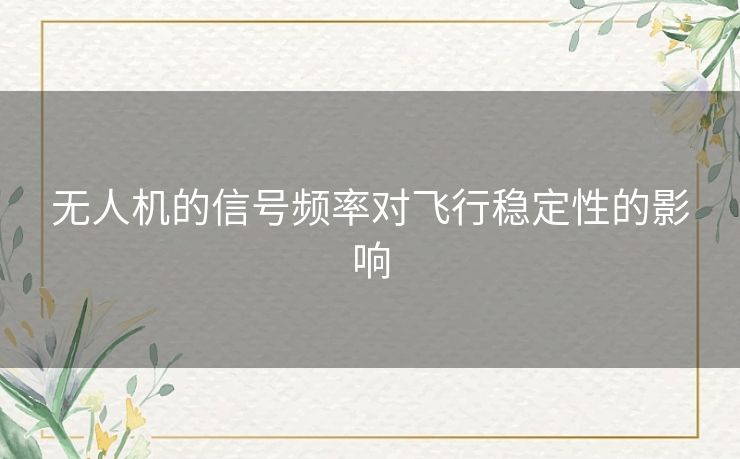 无人机的信号频率对飞行稳定性的影响
