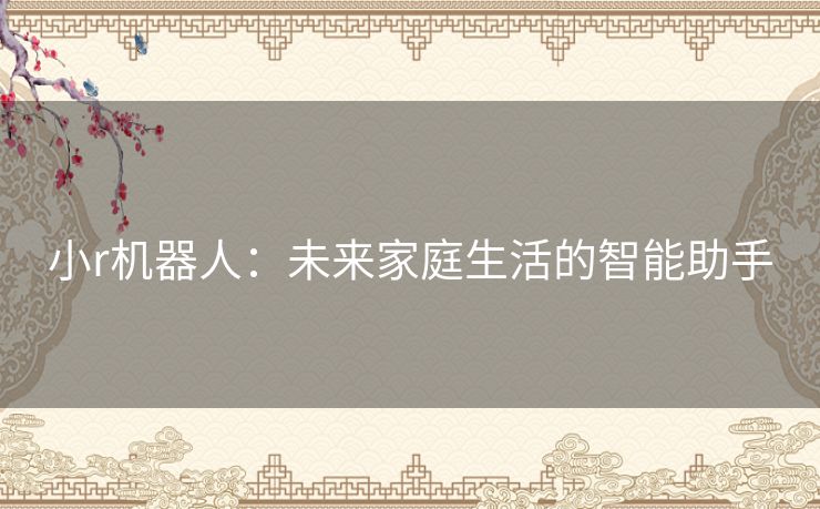 小r机器人：未来家庭生活的智能助手