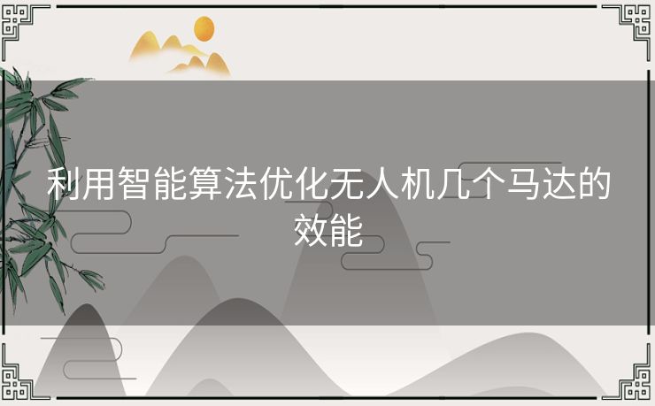 利用智能算法优化无人机几个马达的效能