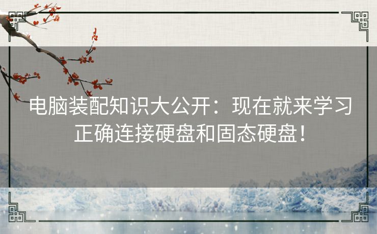 电脑装配知识大公开：现在就来学习正确连接硬盘和固态硬盘！