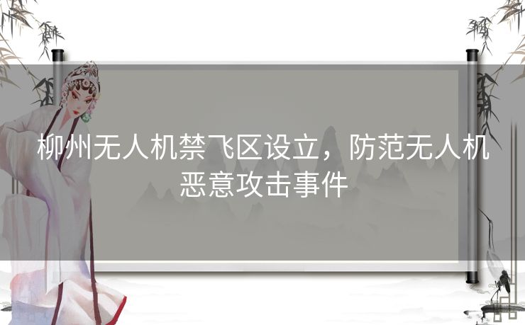 柳州无人机禁飞区设立，防范无人机恶意攻击事件