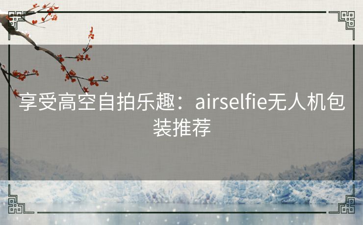 享受高空自拍乐趣：airselfie无人机包装推荐