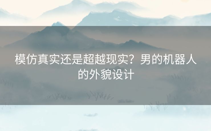 模仿真实还是超越现实？男的机器人的外貌设计
