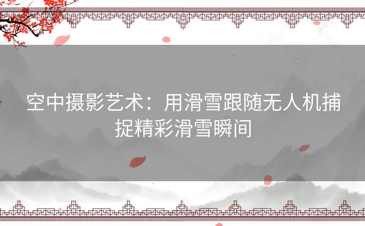 空中摄影艺术：用滑雪跟随无人机捕捉精彩滑雪瞬间