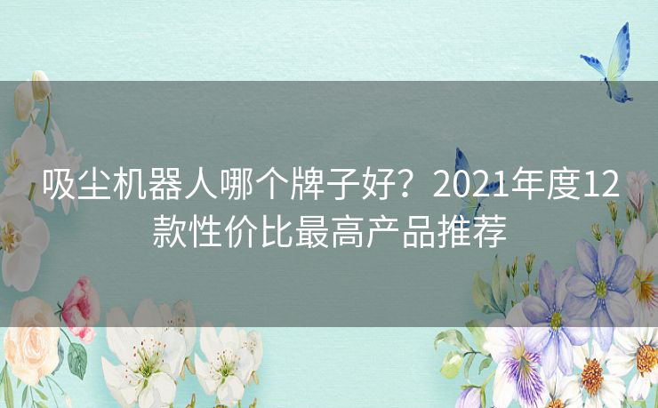 吸尘机器人哪个牌子好？2021年度12款性价比最高产品推荐