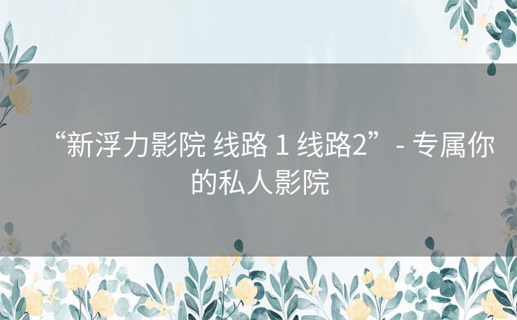 “新浮力影院 线路 1 线路2”- 专属你的私人影院