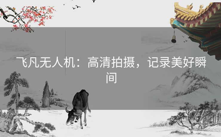 飞凡无人机：高清拍摄，记录美好瞬间