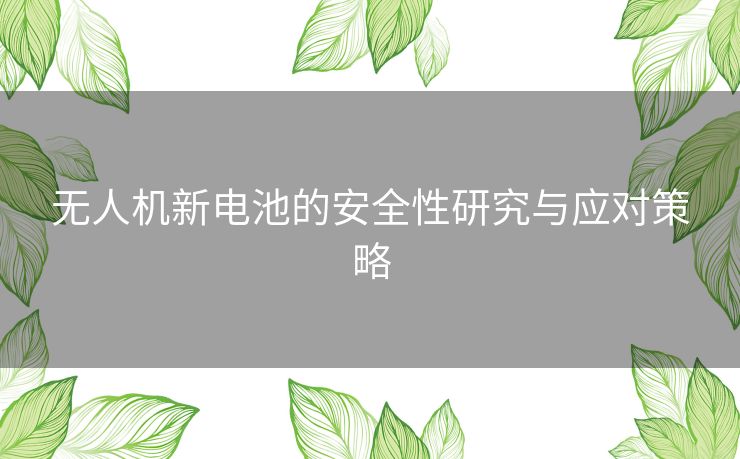 无人机新电池的安全性研究与应对策略