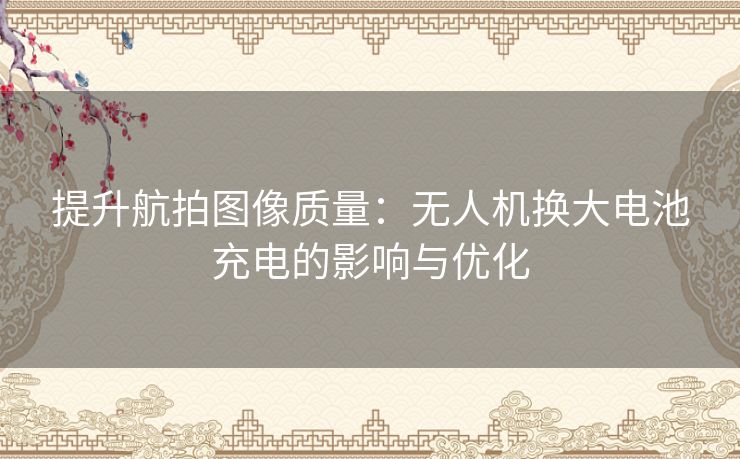 提升航拍图像质量：无人机换大电池充电的影响与优化