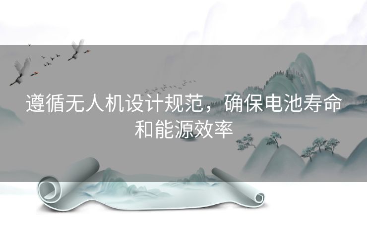 遵循无人机设计规范，确保电池寿命和能源效率