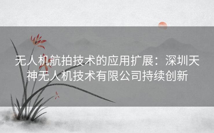 无人机航拍技术的应用扩展：深圳天神无人机技术有限公司持续创新