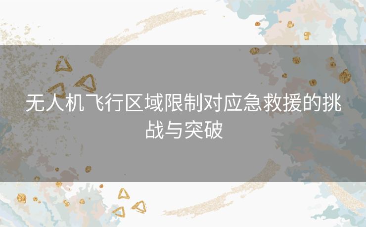无人机飞行区域限制对应急救援的挑战与突破