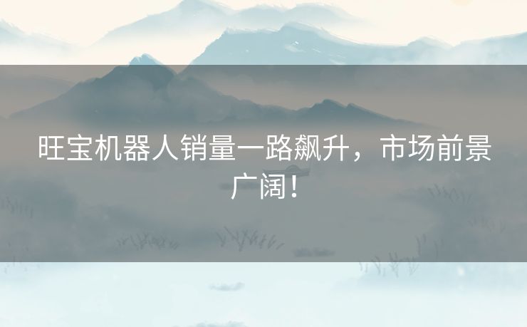 旺宝机器人销量一路飙升，市场前景广阔！