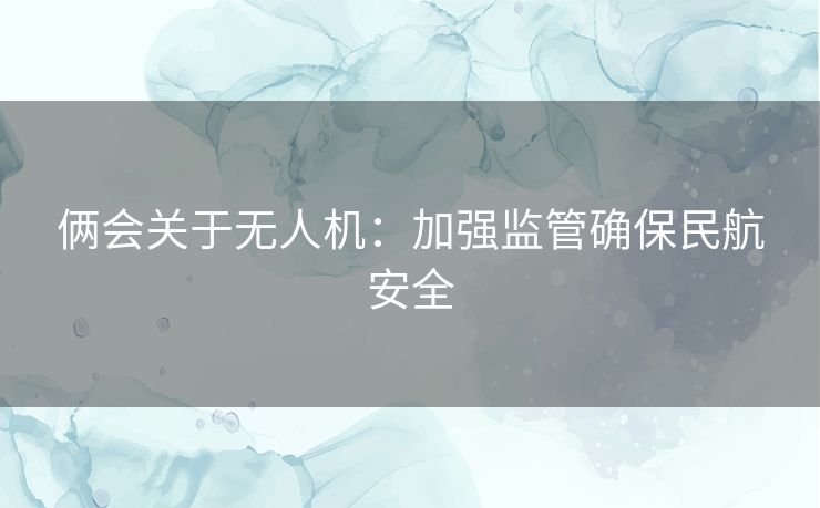 俩会关于无人机：加强监管确保民航安全