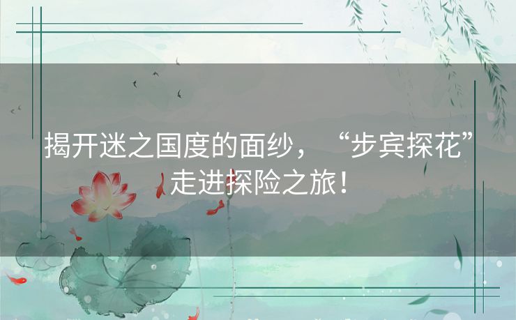 揭开迷之国度的面纱，“步宾探花”走进探险之旅！