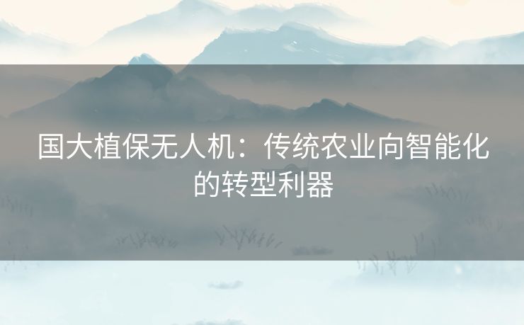 国大植保无人机：传统农业向智能化的转型利器