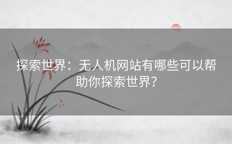 探索世界：无人机网站有哪些可以帮助你探索世界？