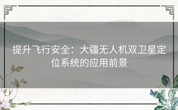 提升飞行安全：大疆无人机双卫星定位系统的应用前景