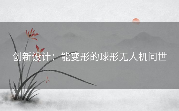 创新设计：能变形的球形无人机问世