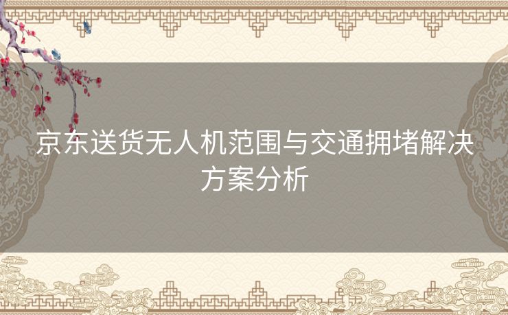 京东送货无人机范围与交通拥堵解决方案分析