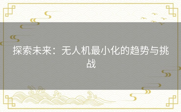 探索未来：无人机最小化的趋势与挑战