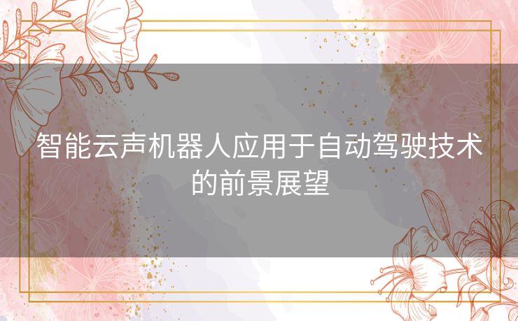 智能云声机器人应用于自动驾驶技术的前景展望
