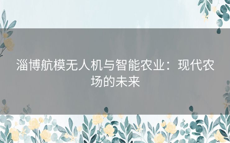 淄博航模无人机与智能农业：现代农场的未来