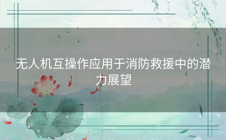无人机互操作应用于消防救援中的潜力展望