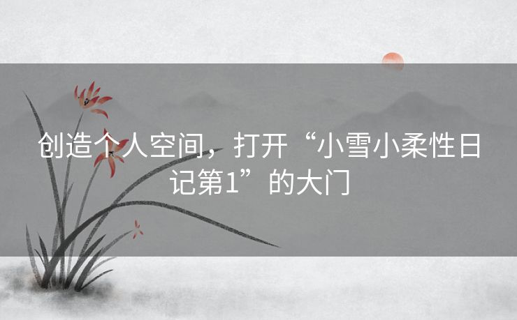 创造个人空间，打开“小雪小柔性日记第1”的大门