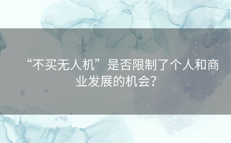 “不买无人机”是否限制了个人和商业发展的机会？