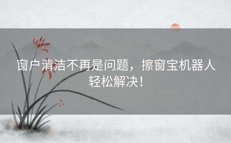 窗户清洁不再是问题，擦窗宝机器人轻松解决！