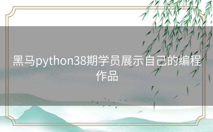 黑马python38期学员展示自己的编程作品