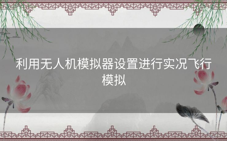 利用无人机模拟器设置进行实况飞行模拟