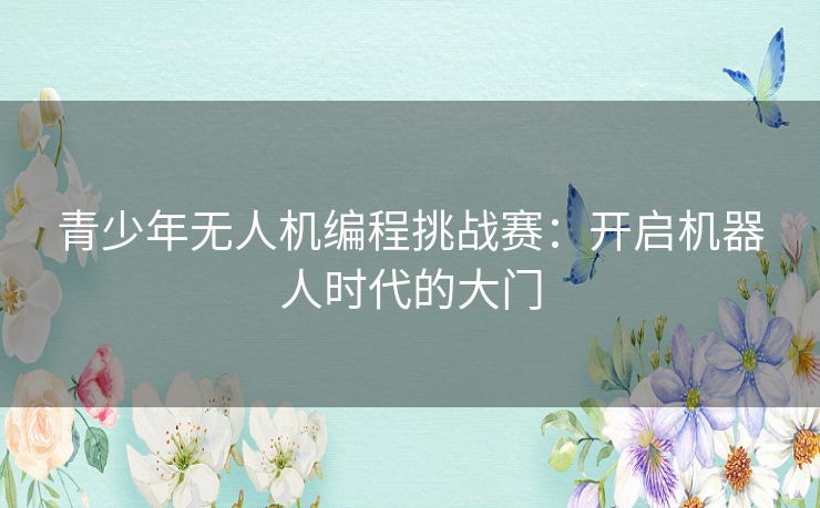 青少年无人机编程挑战赛：开启机器人时代的大门