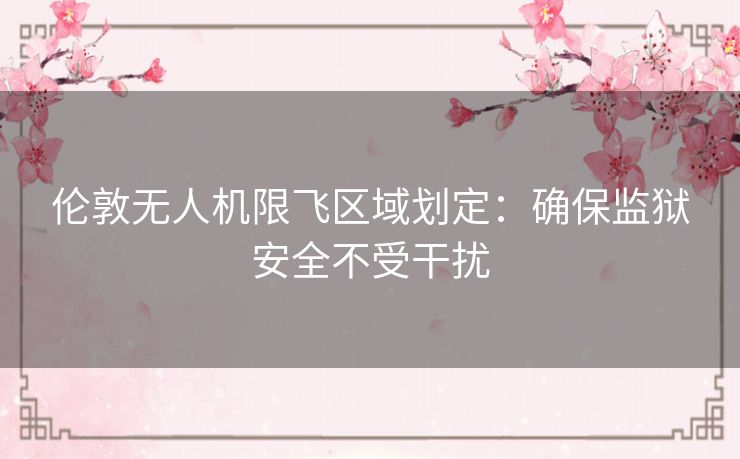 伦敦无人机限飞区域划定：确保监狱安全不受干扰