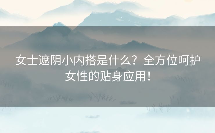 女士遮阴小内搭是什么？全方位呵护女性的贴身应用！