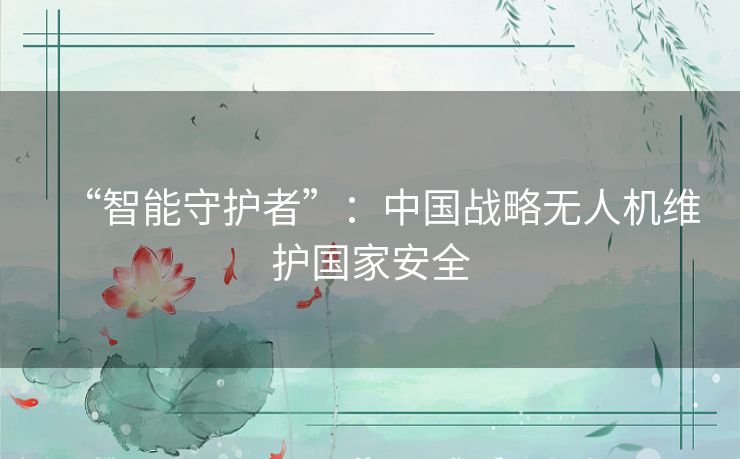 “智能守护者”：中国战略无人机维护国家安全