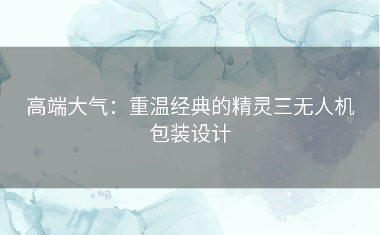 高端大气：重温经典的精灵三无人机包装设计