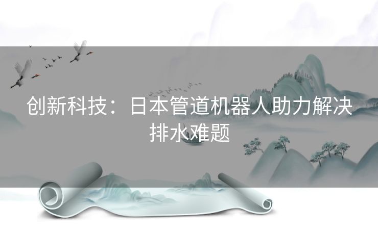 创新科技：日本管道机器人助力解决排水难题