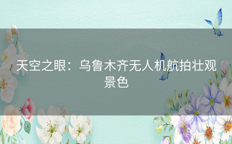 天空之眼：乌鲁木齐无人机航拍壮观景色