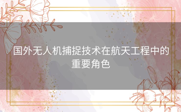 国外无人机捕捉技术在航天工程中的重要角色